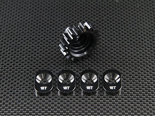 Team Losi 5ive-T Upgrade Parts Steel Clutch Bell Pinion (18T) With Pads - 5Pcs Set Black
