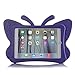iPad case for Kids, Feitenn 3D Cartoon Butterfly Non-Toxic EVA Light Weight Kid Proof Shockproof case with Kickstand for ipad 5/ ipad 6 /ipad pro 9.7/ New iPad 2017 (Purple)