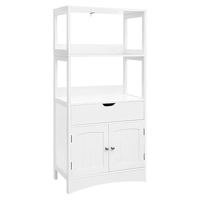 VASAGLE Bathroom Storage Cabinet with Drawer and 2 Open Shelves