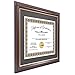 Creative Picture Frames 8.5x11-11x14mh.gold Mahogany Diploma Frame with Gold Rim and Black Matting To Hold 8.5 by 11-inch Graduation Certificate with Easel and installed Hangers