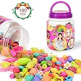 Sakiyr Pop Snap Beads , 180 Pcs Creativity DIY Jewelry Making Kit Art Crafts Bracelets,Necklaces and Rings Educational Gifts Toys for 3,4, 5, 6, 7 Year Old Girls