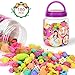 Sakiyr Pop Snap Beads , 180 Pcs Creativity DIY Jewelry Making Kit Art Crafts Bracelets,Necklaces and Rings Educational Gifts Toys for 3,4, 5, 6, 7 Year Old Girls