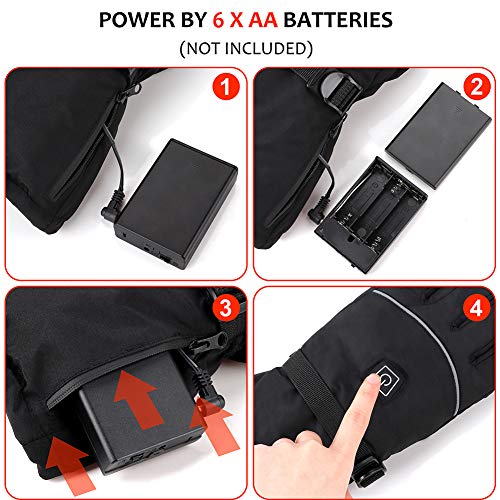 OYRGCIK Heated Gloves, Winter Gloves for Men Women 3 Levels Temperature Control Hand Warmers Waterproof Thermal Gloves for Snow Cold Weather Sports Outdoors Climb Hiking Skiing Hunting Fishing
