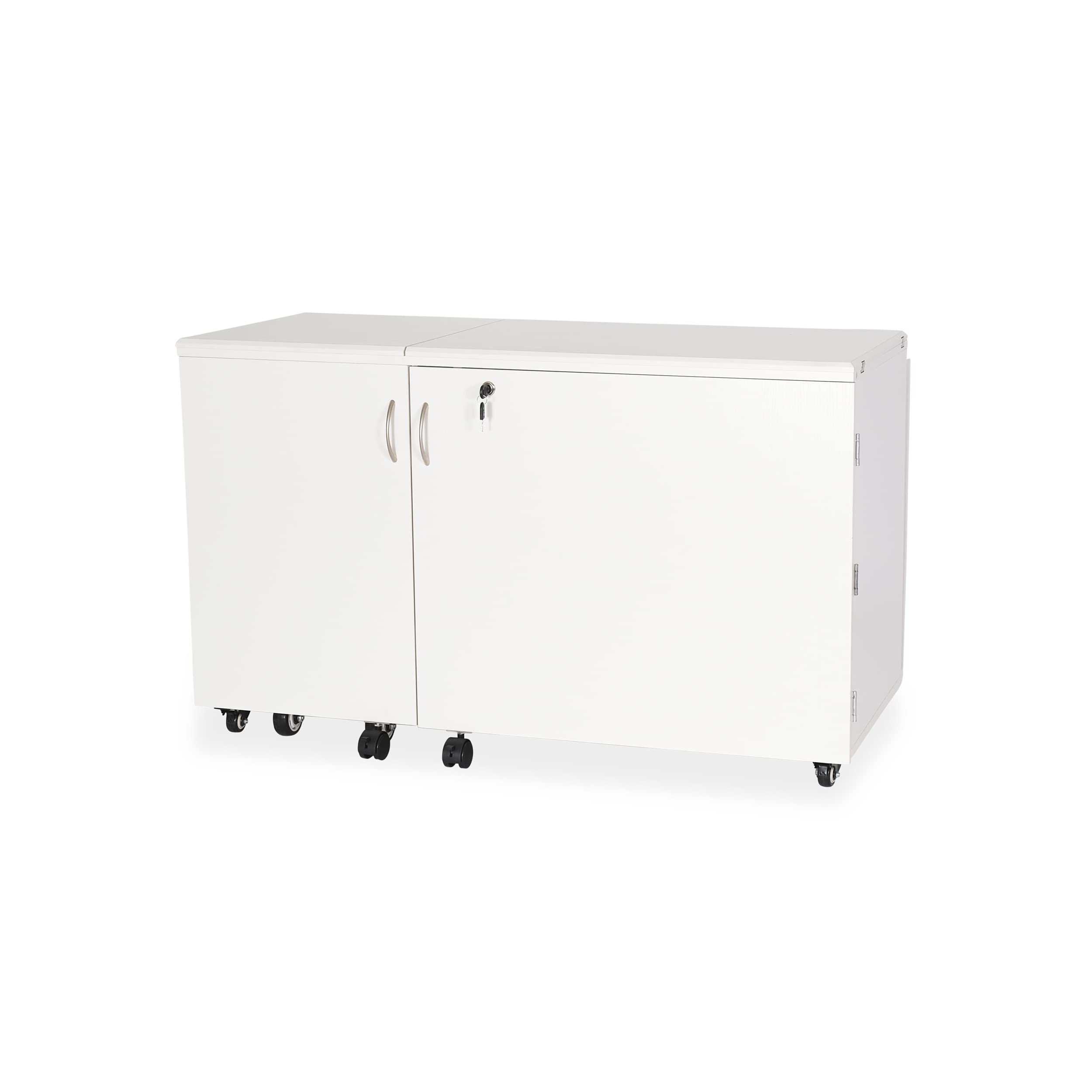 Arrow K8611 Aussie Kangaroo Sewing, Cutting, Quilting, Crafting Cabinet with Storage, Portable with Wheels and Airlift, Large, White Ash Finish