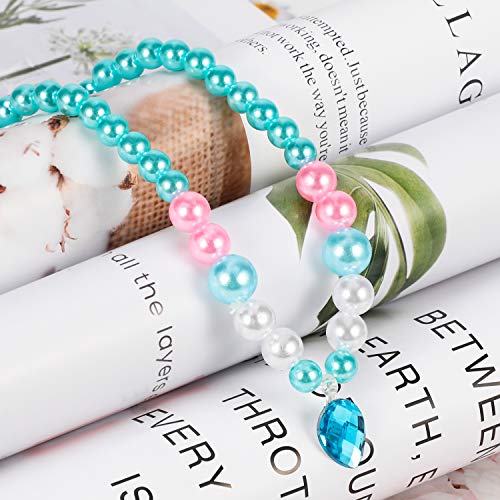 Hifot Kids Jewelry Little Girls Plush Handbag Necklace Bracelet Earrings Ring Hair Clips Set, Princess Costume Jewelry Party Favors Gift for Dress up Pretend Play (3-8 Years) - Thumbnail 4