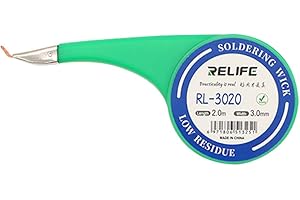 DIYPHONE Relife Low Residue Desoldering Wick Braid come with Thumb-wheel Dispenser, No-Clean Solder Remover Wick Cord For Mobile Phone BGA PCB Repair Tool