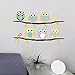 Canserin Six Owls Bird Wall Stickers, Removable Environmentally Mural Decal