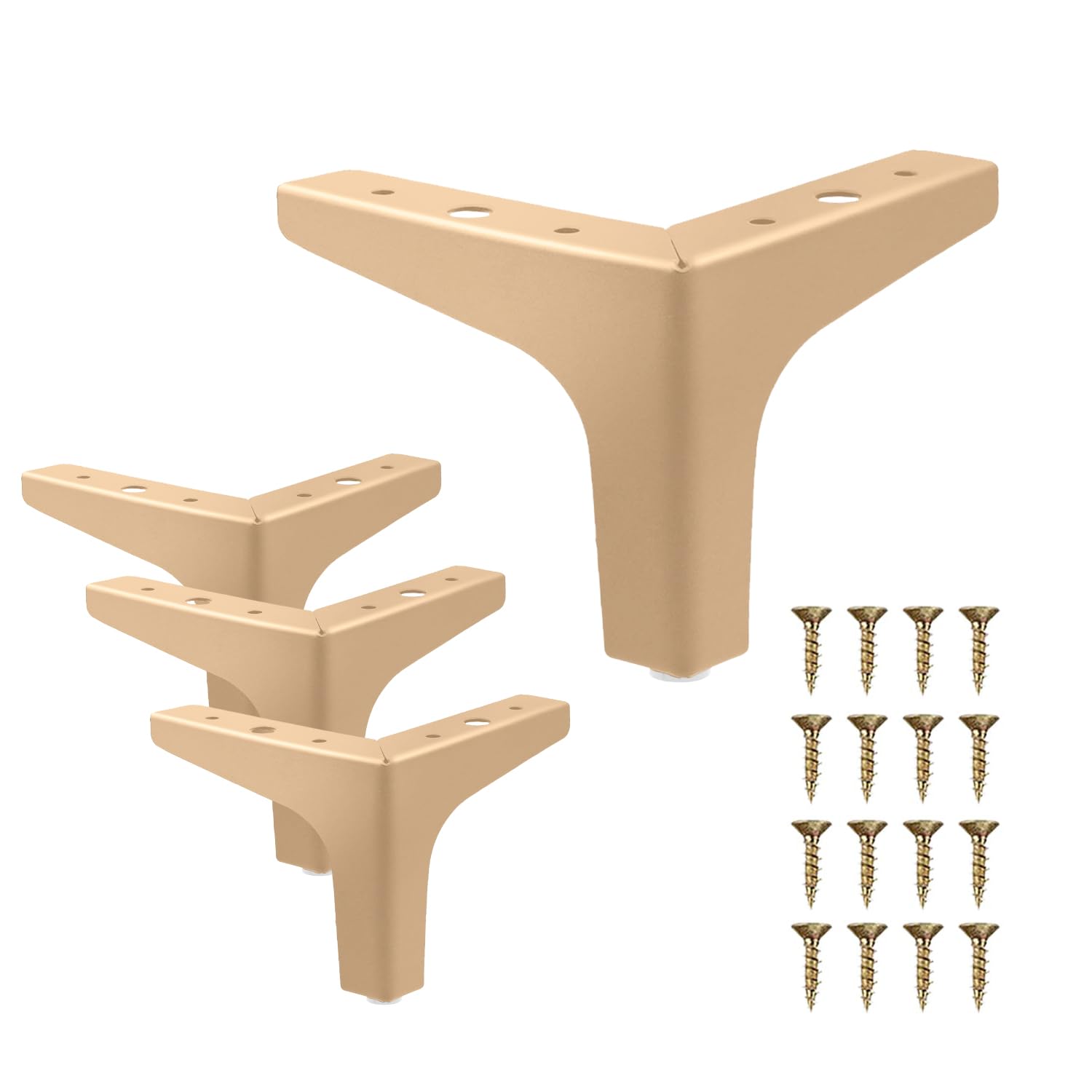 Photo 1 of AODIOU Furniture Legs Modern Feet: Gold Metal Furniture Legs 4 Inch DIY Replacement Couch Legs Set of 4
