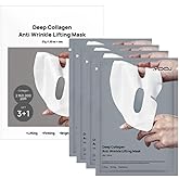 Collagen Face Mask Hydrating Overnight Face Mask (4 pcs/1 Box) – Deep Collagen Anti-Wrinkle Lifting Sheet Mask for Firming, Moisturizing & Skin Elasticity Care