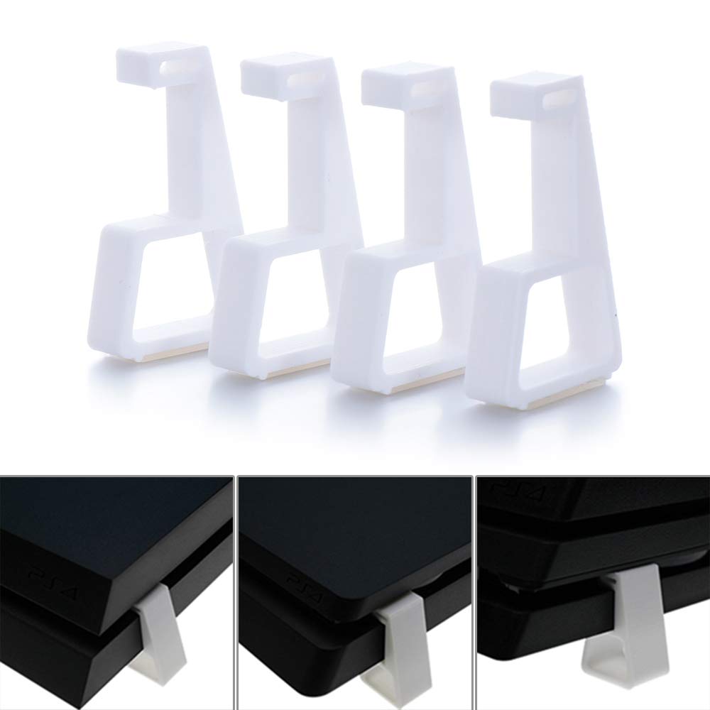 4PCS Accessories Horizontal Heighten Support Feet Stand Cooling Legs Bracket Console Holder(1 set-For PS4 Slim,black)
