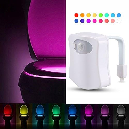 Kingcenton LED Toilet Bowl Light, Auto Activated Bathroom Night Light with Advanced Motion Sensor, and Human Body Motion Sensor, 8 Colors Changing
