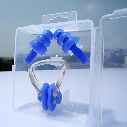 image for INFIN 7 Sets Waterproof Silicone Swimming Ear Plugs and Nose Clip Plug