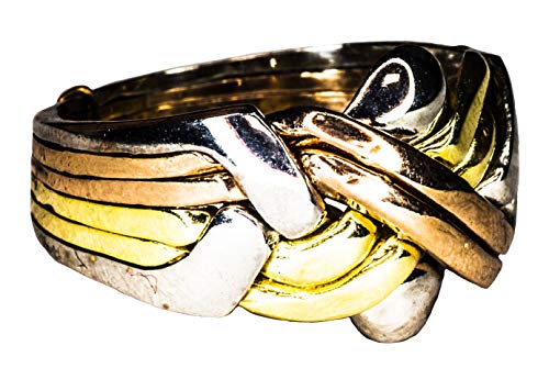 Falcon Jewelry 925 Sterling Silver Men Ring, 6-Piece Puzzle Ring, 7/16 in. (11 mm) Wide, Express Delivery Time 4-7 Days.