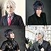 Anime Cosplay Synthetic Full Wig with Bangs 20 Styles Short Layered Fluffy Hair Oblique Fringe Full Head (Light Blue)