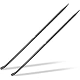 40 Inch Heavy Duty Alignment Pry Bar, Professional Sleever Bar for Line Up &amp; Spud Work, 7/8" Hex Shaft with Pointed Tip &amp; 15&deg; Angled Chisel for Ironworkers, Construction, Industrial Use - 2pcs