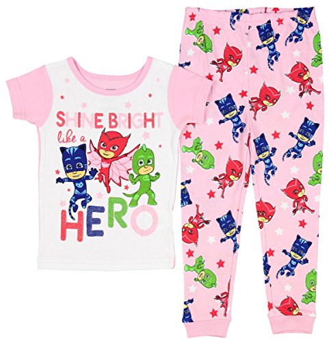 PJ Masks Shine Bright Like A Hero Little Girls' Toddler 2 PC Pajama Set (5T)