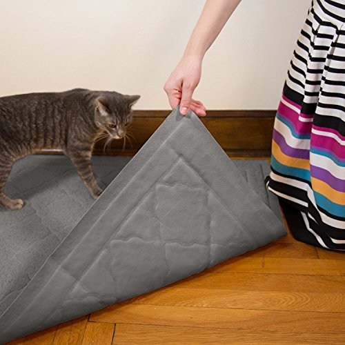 Non Toxic Jumbo Size Cat Litter Mat (47 x 36 in) JUMBO Scatter Control Kitty Litter Mats for