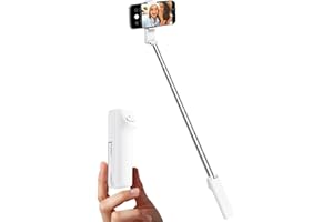 Viozon Portable Selfie Stick, Lightweight Extendable Stainless Steel Tube,All-in-One Compact Selfie Stick with Wireless Remote Compatible with 4-7" iPhone/Android Phones for Vlog/Travel/Filming, W