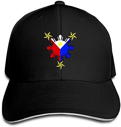 RSUD WESR Filipino Philippine National Flags 100% Cotton Hat Men Women Adjustable Baseball Cap Hat