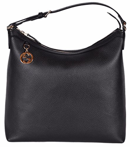 Gucci Women's Leather GG Charm Purse Hobo Handbag (Black/449771)