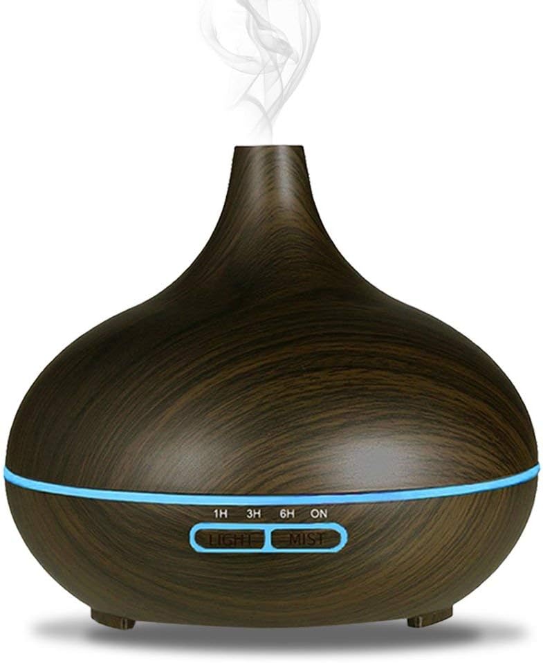 Antiya Essential Oil Diffuser,550ml Aromatherapy Diffuser,Ultrasonic Cool Mist Aroma Oil Diffuser Humidifier Air Purifier Ionizer with Color Changing Lights (550ml)
