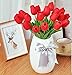 Meiwo Artificial Tulips, 10 Pcs Fake Tulips Flowers for Wedding Bouquets/Home Decor/Party/Graves Arrangement(Red)