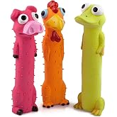 CHIWAVA 3PCS 9" Squeaky Latex Dog Toy Standing Stick Animal for Medium Dogs | Puppy Fetch Interactive Play for Small Medium Dog,Indoor &amp; Outdoor Training Toys,Assorted Colors