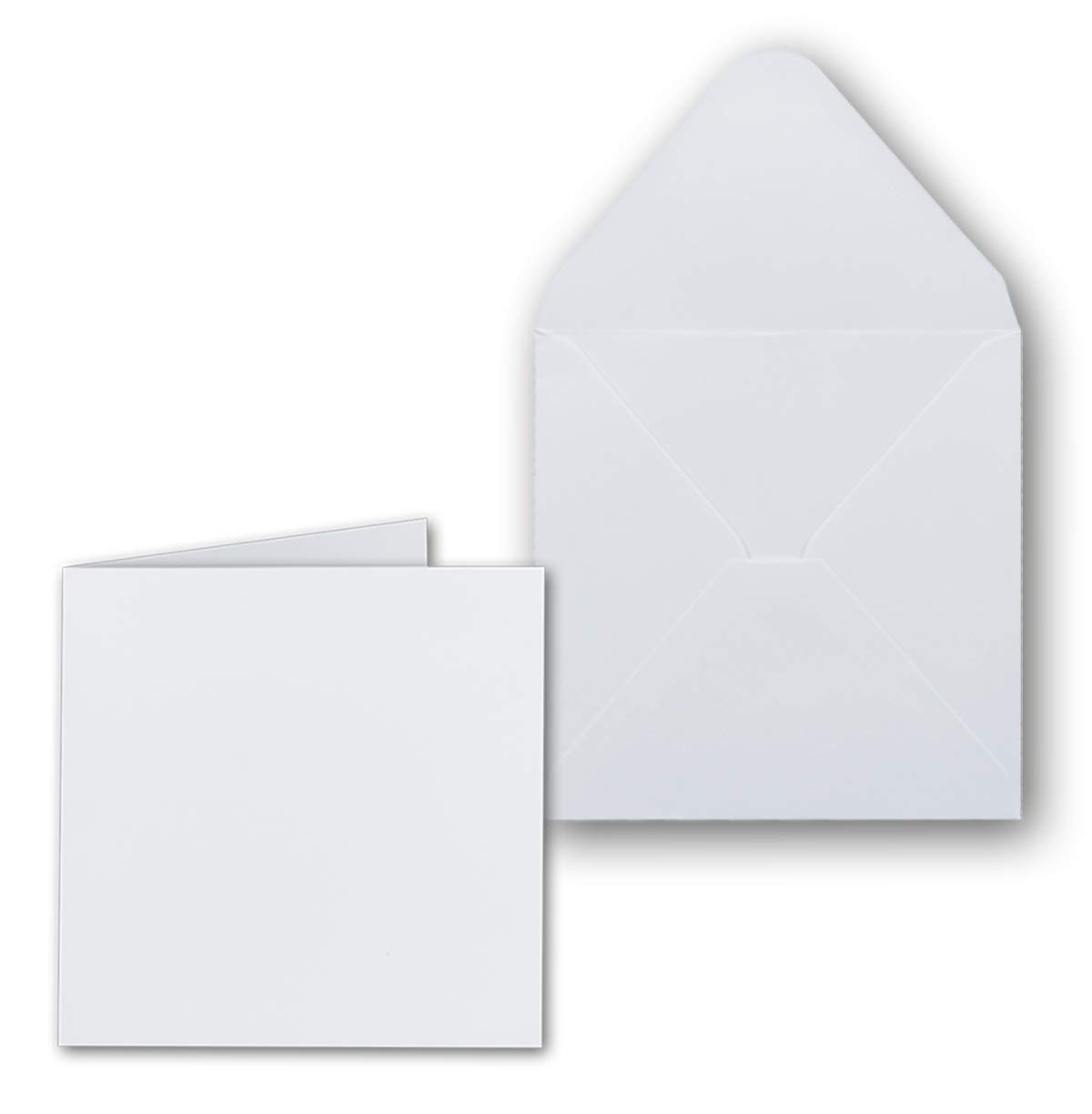 Square Cards Including Envelopes, Set of Blank Invitation Cards in Bright White, Gustav Neuser C-Line 25 Stück White