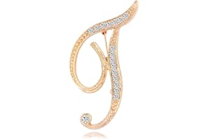 ETHOON Letter Brooch Pins Initial Rhinestone Brooch for Women Crafts Gold A-Z