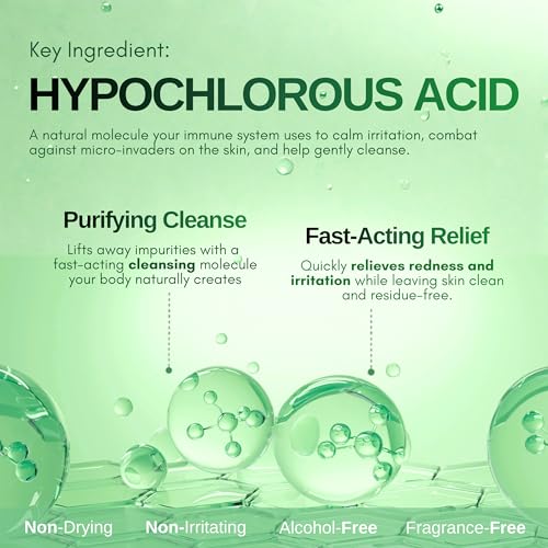 BIONA Pure Hypochlorous Acid Spray 0.018%, pH-Balanced for Face & Skin | Calming, Soothing Natural Cleanser for Acne-Prone Skin, Eczema, Irritation, Redness, Baby Rashes, Eyelid & Lash Care | Safe for All Ages & All Skin Types - 8oz/236ml