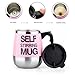 FREEHAWK® Hot Sale Novelty Automatic Electric Stirring Coffee Mug Double Layer Stainless Steel Self Stirring Auto Coffee Mugs Self Mixing Cup for Morning, Office, Travelling in Pink (450ml/15.2oz)