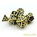 Bescon Super Shiny Deluxe Golden and Enamel Solid Metal Polyhedral Dice Set of 7 Gold Metallic RPG Role Playing Game Dice 7pcs set D4-D20
