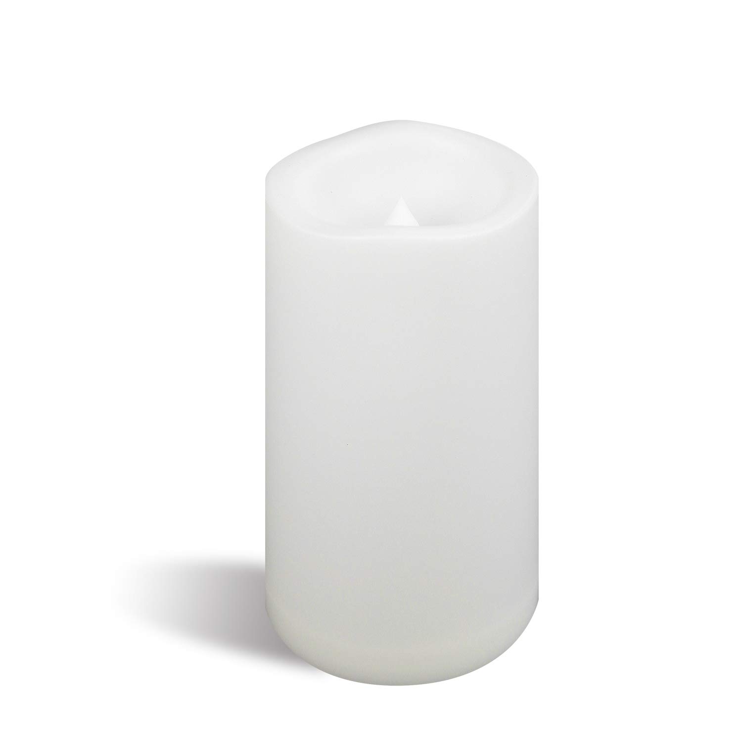Large Outdoor Waterproof Battery Operated Flameless Candle with Timer 4”(D)x6”(H) Big Plastic Resin Bright Flickering Electric LED Pillar for Lantern Patio Garden Home Decor Party Wedding Decorations
