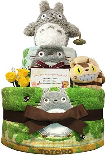 おむつケーキ 男の子 女の子 となりのトトロ ジブリ 2段 人気の製品 パンパース M19枚 1歳 ベビーシャワー ダイパーケーキ 赤ちゃん に ギフト の Mサイズ 08 誕生日プレゼント