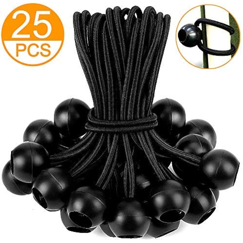 25PCS 6Inch Bungee Cord (Multiple Cords With Balls) By ZOAN, Reusable