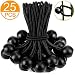 25PCS 6Inch Bungee cord (Multiple Bungee Cords with Balls) by ZOAN, Reusable Heavy-Duty, Black, Ideal for Projector Screen, Soccer Goals, Tarp, Childproofing, Canopy, Motor Homes, Camping
