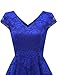 AONOUR Women's Floral Lace Formal Dress Cap Sleeve Hi-Lo Cocktail Party Swing Dress