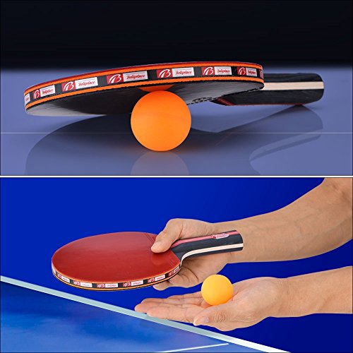 ATINUS Table Tennis Racket, PingPong Paddle Set with 2 Rubber Bats and 3 Ping Pong Balls and Table Tennis Paddle Case Perfect for Professional Recreational Games