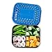 LunchBots Medium Quad Snack Container - Divided Stainless Steel Food Container - Four Sections for Finger Foods On the Go - Eco-Friendly, Dishwasher Safe - Stainless Lid - Royal Dots