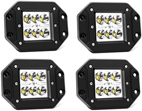 JHKJ Led Light Bar,18W Flush Mount(concealed) LED Work Light Round Driving LightsOff Road Led Lights.