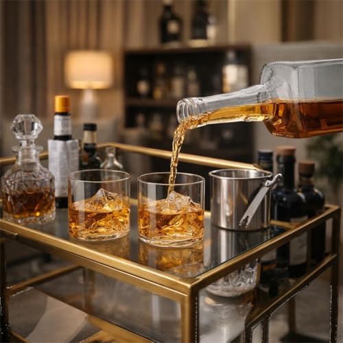 Kit 2 Copos Whisky Design Montanha Everest 300ml Cristal Transparente Premium Vidro Reforçado Drinks Luxo
