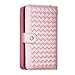iPhone 8 Plus Case, iPhone 7 Plus Wallet Case, Pasonomi Premium Woven Pattern PU Leather Zipper Case Slim Cover with Strap and Credit Card Slot for Apple iPhone 8 Plus & 7 Plus (Woven Rose Gold)
