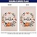 Shmbada Hello Fall Thanksgiving Day Welcome Double Sided Burlap Garden Flag, Premium Material, Seasonal Holiday Outdoor Decorative Small Flags for Home House Garden Yard Lawn Patio, 12.5 x 18.5 inch