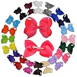 LCLHB Grosgrain Ribbon Bow With Alligator Clips For Babies Teens and Juniors (4 Inch and Pack of 20)