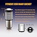 ANTLINE Newest 1157 LED Bulb Brilliant Red (2 Pack), 9-30V Super Bright 1600 Lumens 2057 2357 7528 BAY15D 52-SMD LED Lamps with Projector for Replacement, Work as Tail Brake Turn Signal Blinker Lights