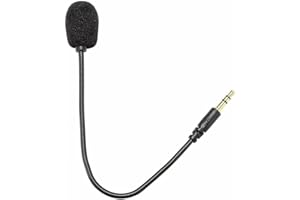 Jizlan Headset Microphone 3.5mm Plug, Black Headset Microphone Adjustable 360 Degrees Bendable Jack Headphone Controller Z5a5 Combined, 3.5mm Game Gaming Mic to Mic Headsets Accessories