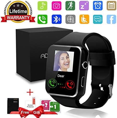 Bluetooth Smart Watch with Camera Touchscreen,Waterproof Smartwatch Unlocked Phone Watchs with SIM Card Slot, Smart Wrist Watch Compatible with Android iPhone X 8 7 6 5 Plus