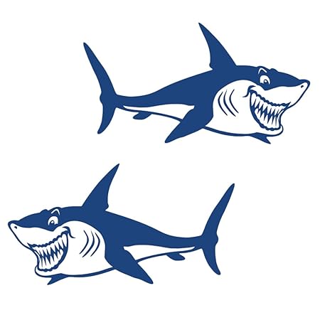 Sharplace Haifisch Aufkleber Sticker Fischerboot Autoaufkleber Bootsaufkleber Badezimmer Wand Surfboard Deko Sticker (2 Stück
