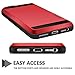 Vofolen Sliding Cover Card Slot Wallet Case Anti-Scratch Bumper Skin Hybrid Shield Armor Protective Shell - Red