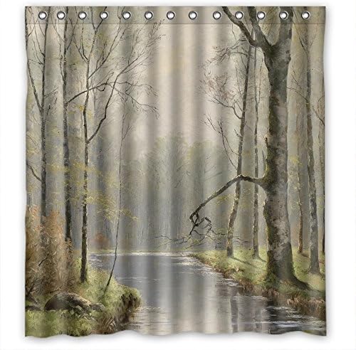 NASAZONE Width X Height / 66 X 72 Inches / W H 168 By 180 Cm Beautiful Scenery Landscape Painting Bathroom Curtains Polyester Fabric Ornament And Gift To Teens Birthday Kids Couples Hote